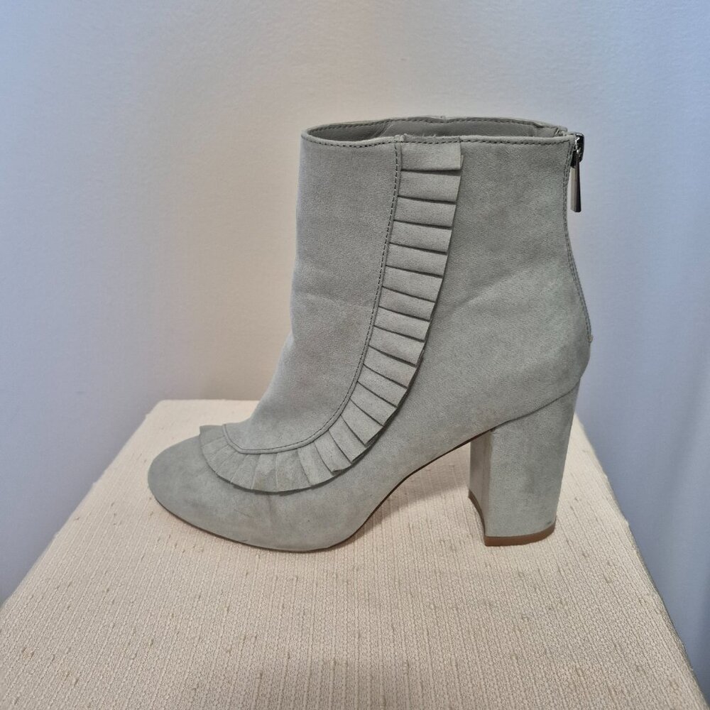 Faux Suede Booties w Ruffle - Picture 2 of 13